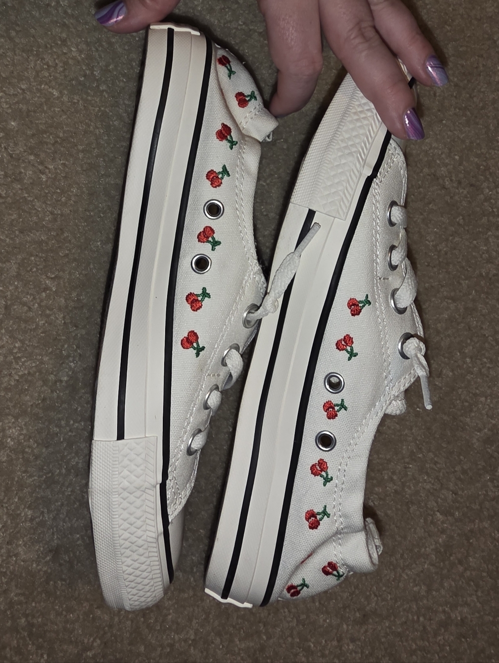 Converse Chuck Taylor All Star Shoreline Cherry Slip-on Flat Shoes 8 - Picture 5 of 7